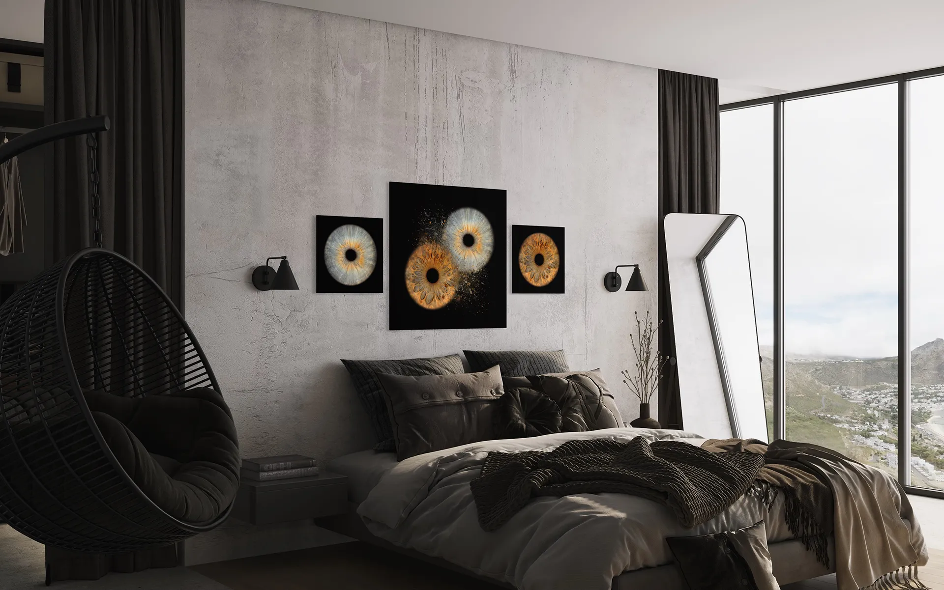 Iris Foto Wandbilder als elegante Schlafzimmer-Dekoration