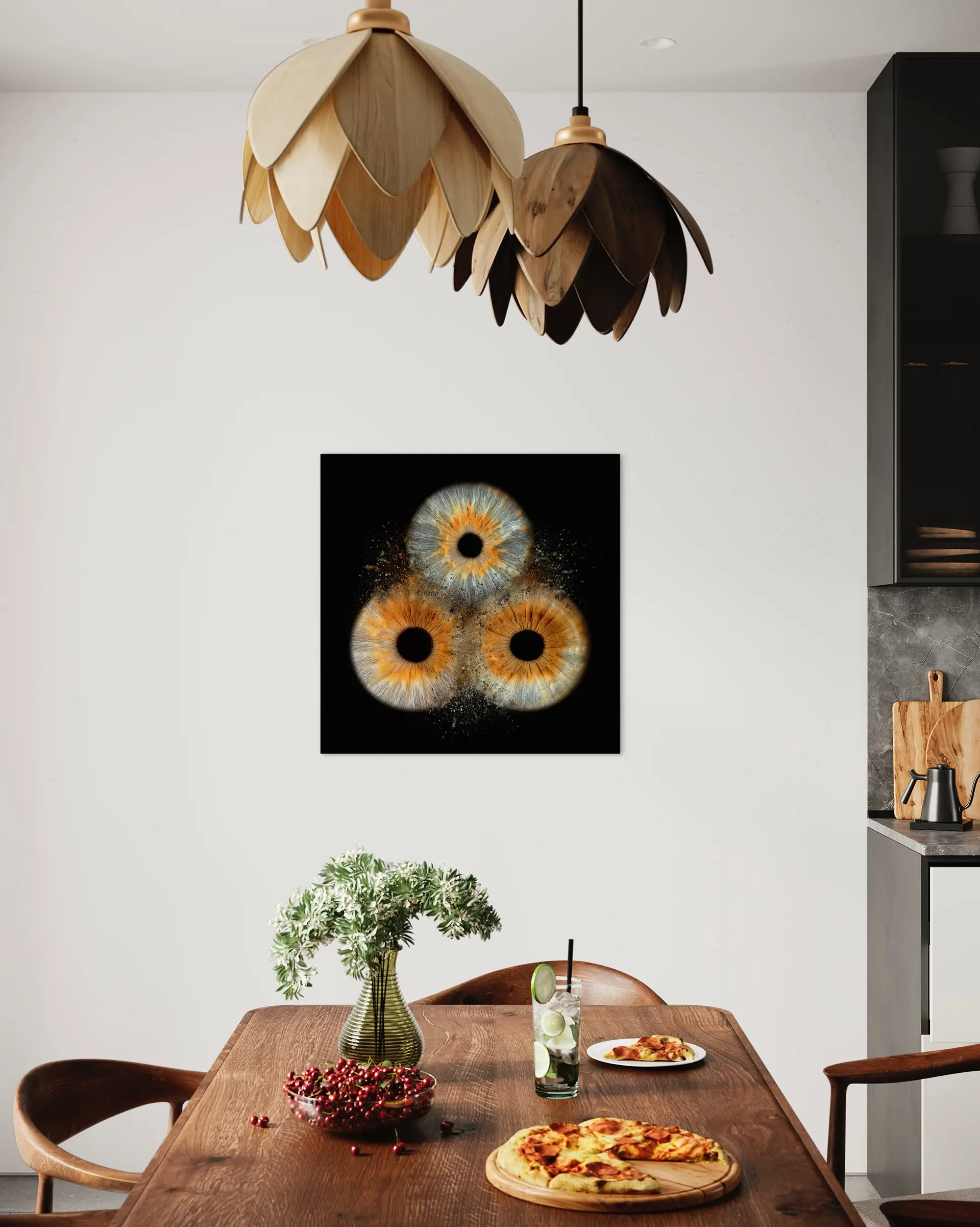 Iris Foto Zürich – Esszimmer Dekoration mit Iris Kunst